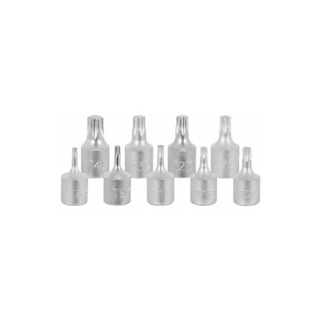 Holex 1/4 inch Drive Torx Bit Socket Set, 9 Pc, TX8 - TX40 630917 1/4